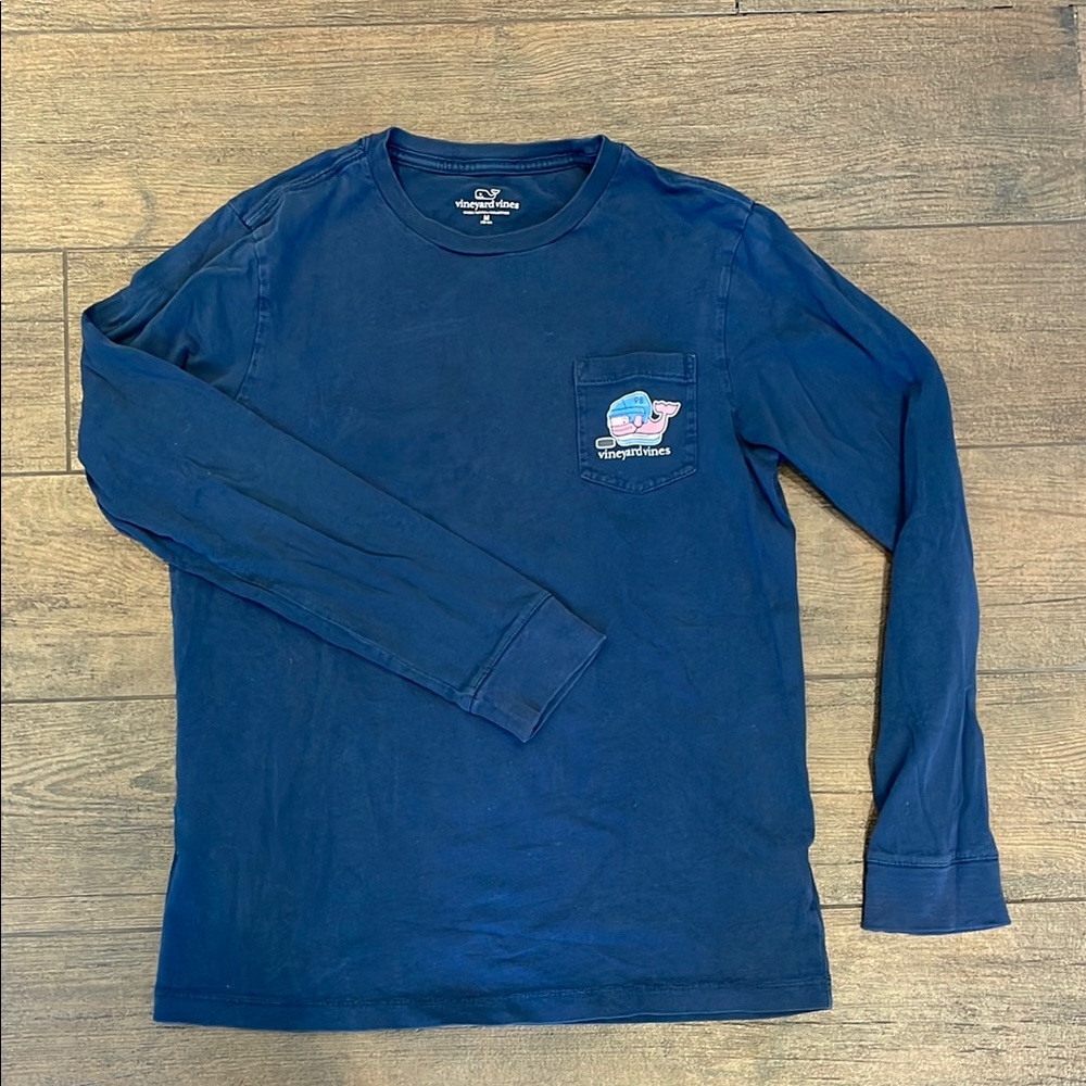 Vineyard Vines Vintage Blue Long Sleeve Hockey Shirt - 12/14